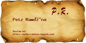 Petz Ramóna névjegykártya